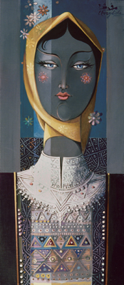 Portrait fleuri <br>(73x33cm) 1991
